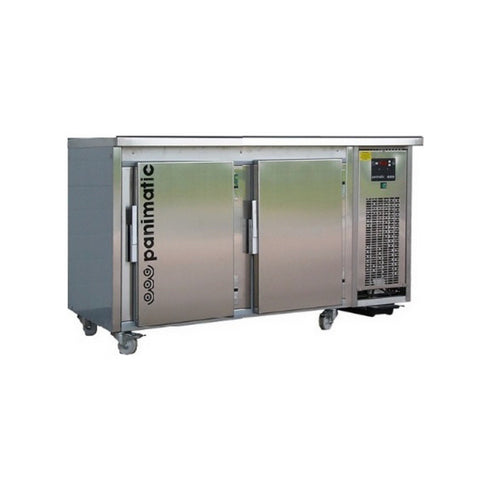 Tour réfrigéré 2 portes +2/10°C avec dessus et dosseret inox - 1560x750x900mm